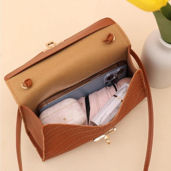 ⚠️Clearance Mini Brown Lock Buckle Crossbody Handbag - Picture 3 of 6